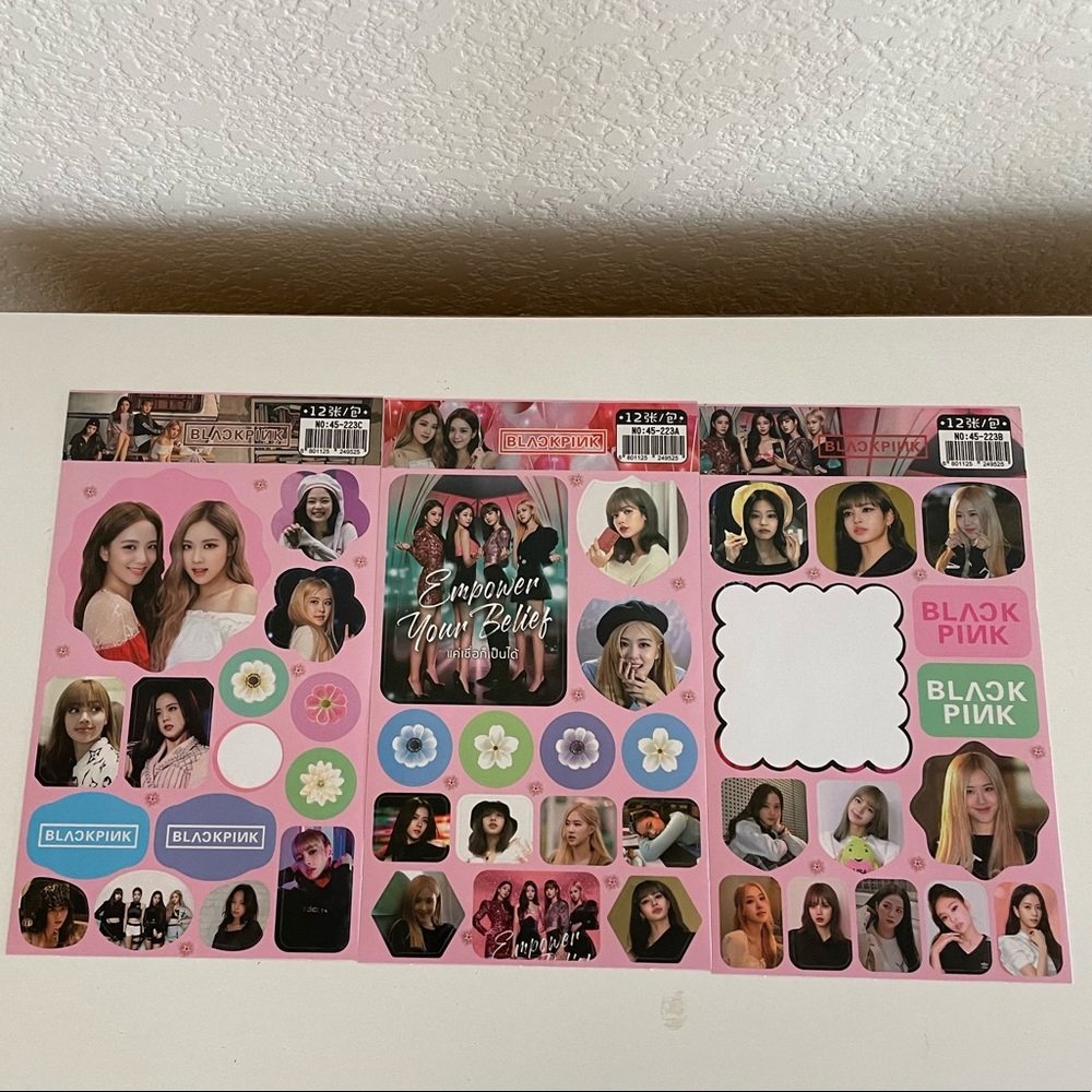 3 Sheets of Blackpink Stickers
